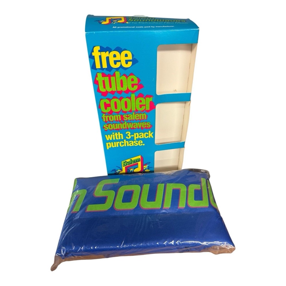 Salem‎ Cigarettes Soundwaves Vintage 6 Can Sleeve Tube Cooler Beer Soda Pop 90's